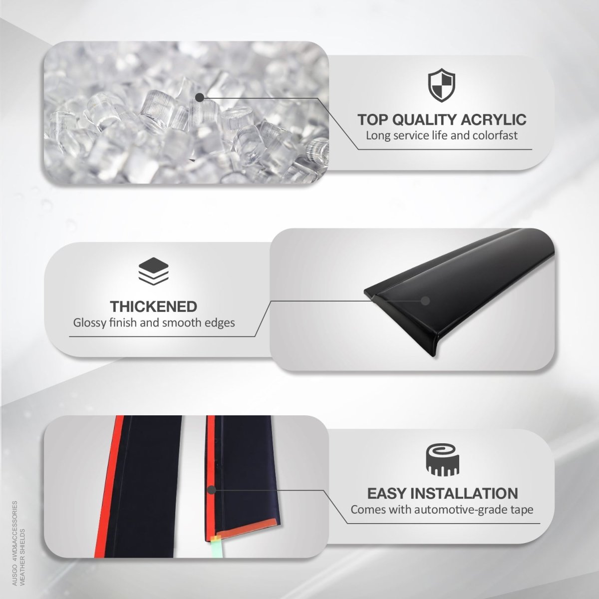 AUSGO Lexus LX570 / LX450d 2008 - 2021 Injection Monsoon Weather Shields - NZ Offroader