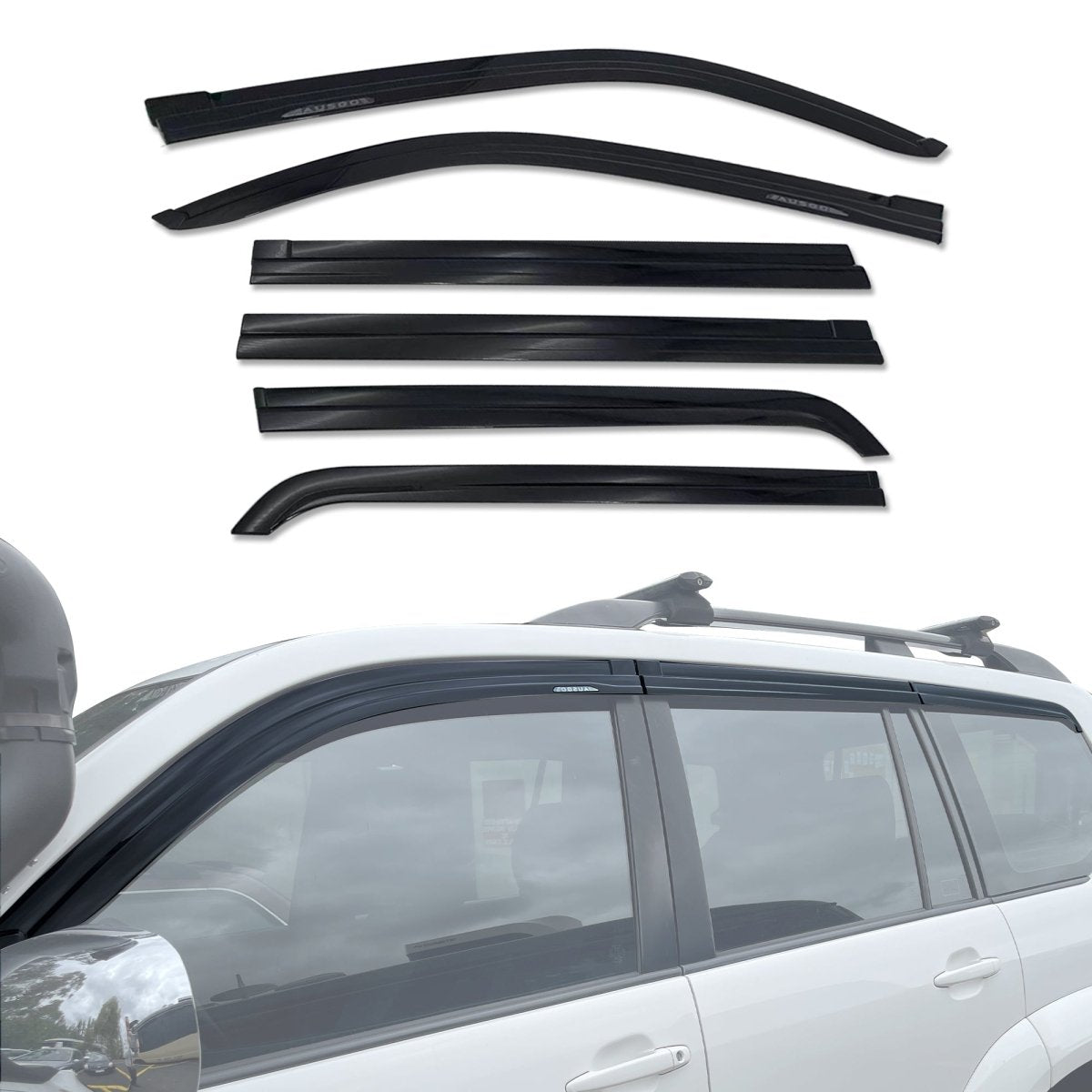 AUSGO Toyota Land Cruiser Prado 120 Series 2003 - 2009 Injection Monsoon Weather Shields - NZ Offroader