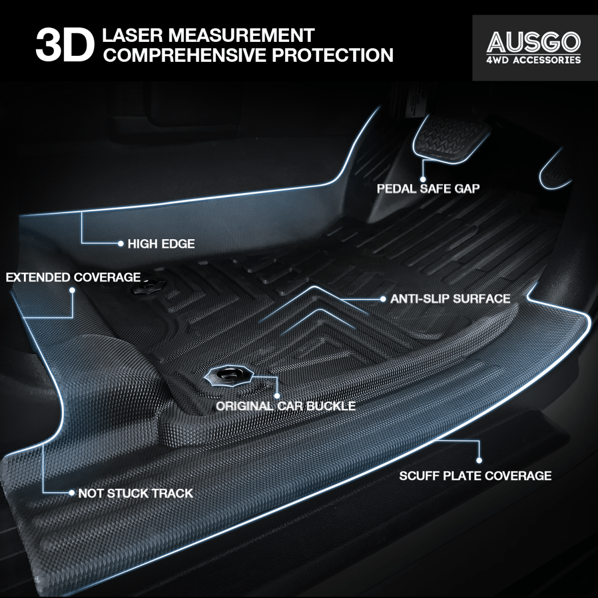 Toyota Land Cruiser Prado 150 Series 7 - Seater 2009 - 2024 Car Floor Mats (Auto Trans) - NZ Offroader